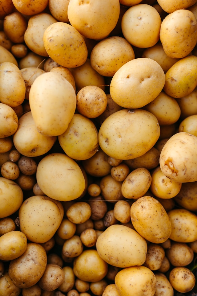 different sizes of potatoes